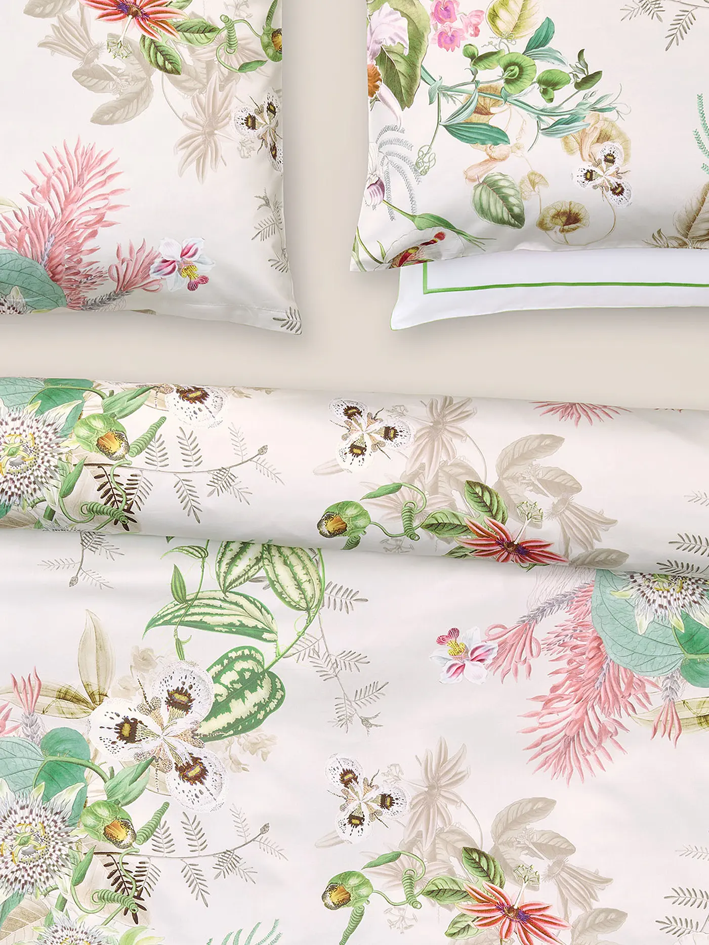 CHRISTIAN FISCHBACHER | Satin-Deckenbezug BOTANIC 140x200cm Weiss | weiss