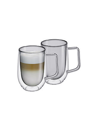 CILIO | Latte Macchiato Glas Doppelwandig VENETO 2x0,03l  Borosilikatglas Grau