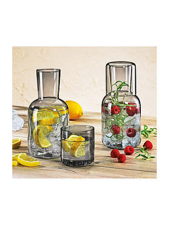 CILIO | Wasserkaraffe mit Trinkglas LORENZO 750/200ml Borosilikat Grau