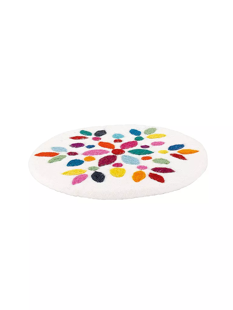CILIO | Topfuntersetzer LANA FIORE rund Weiss / Bunt | schwarz