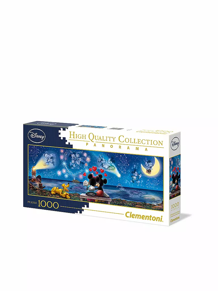 CLEMENTONI | Panorama-Puzzle - Mickey und Minnie (1000 Teile) | transparent