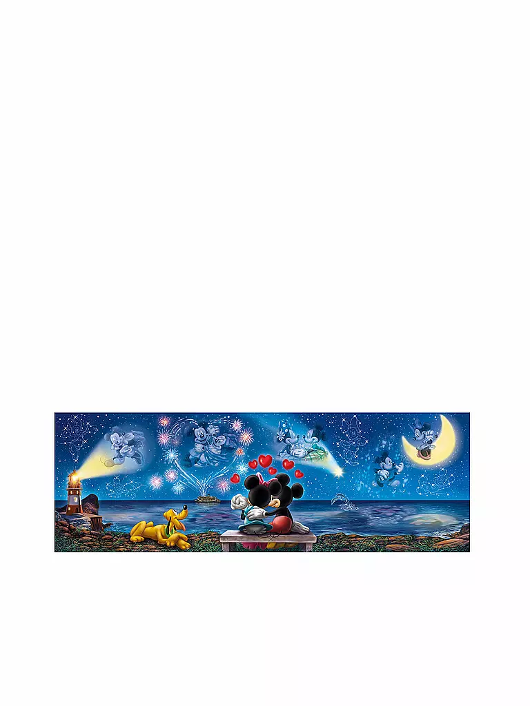 CLEMENTONI | Panorama-Puzzle - Mickey und Minnie (1000 Teile) | transparent