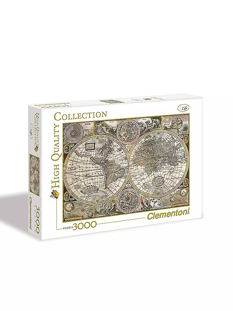CLEMENTONI | Puzzle - Alte Karte 3000 Teile | keine Farbe
