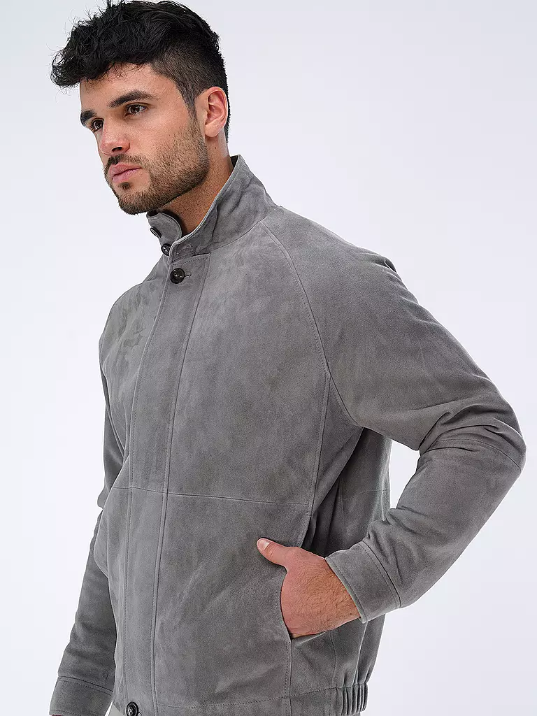 CLOSED | Lederjacke HARRINGTON | grau