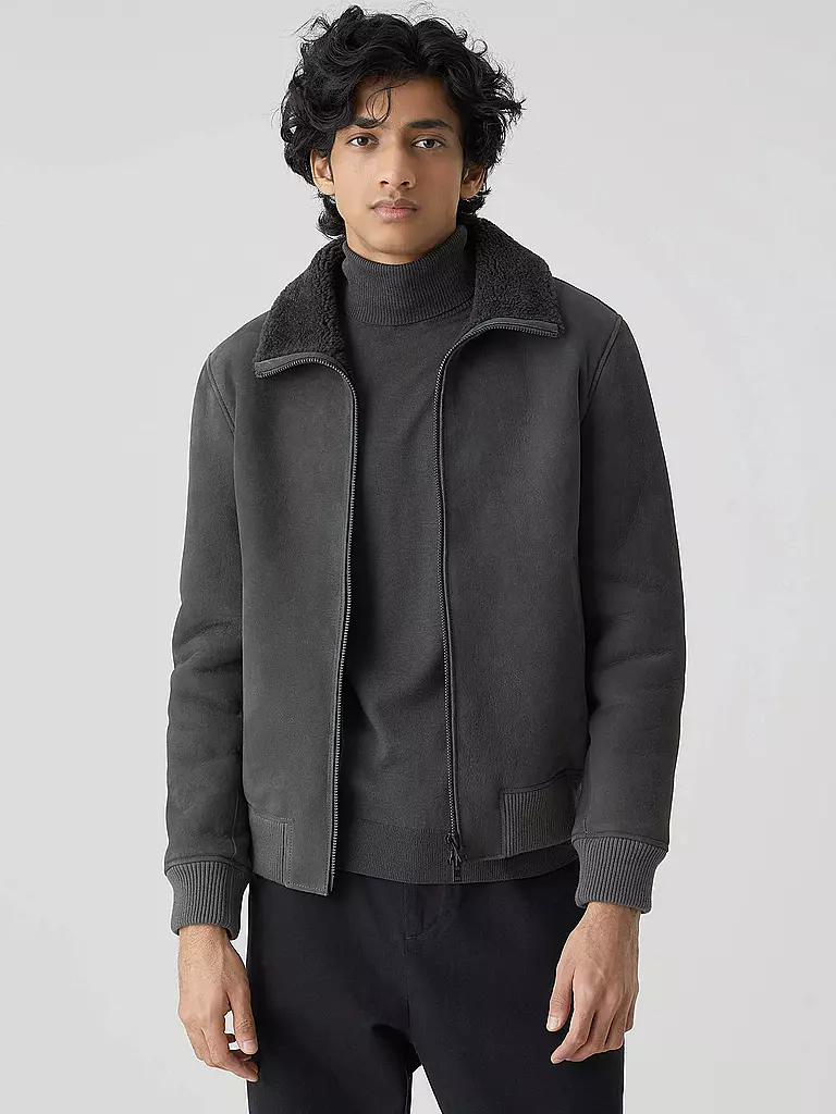 CLOSED | Shearling Jacke | grau