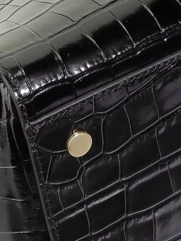 COCCINELLE | Ledertasche - Henkeltasche Sortie Croco Shiny Soft | schwarz