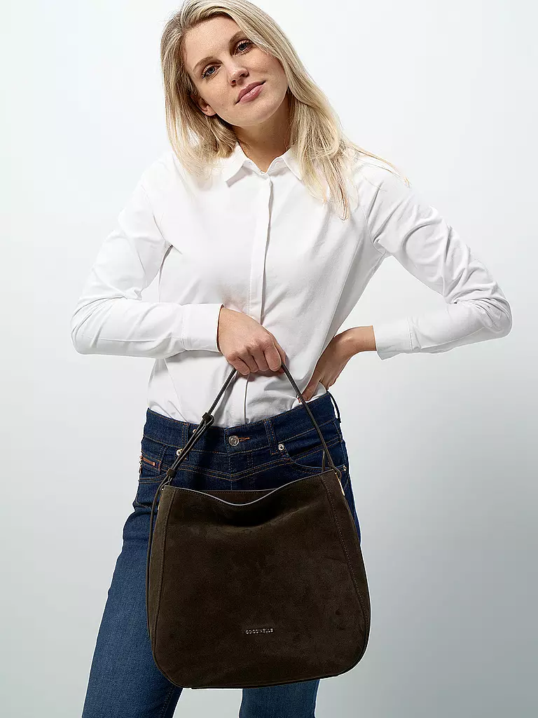 COCCINELLE | Ledertasche - Hobo Lea Suede | grün