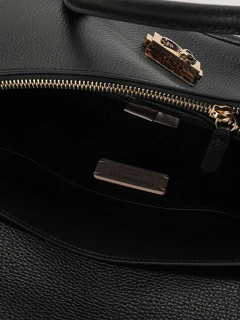 COCCINELLE | Ledertasche - Schultertasche C-ME LOCK | Schwarz