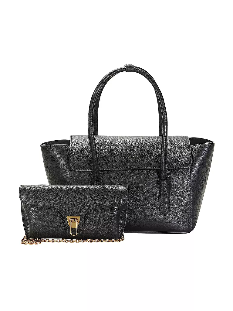 COCCINELLE | Ledertasche - Shopper DOBBLE BEAT  | schwarz