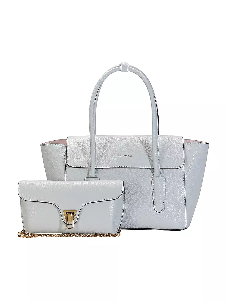 COCCINELLE | Ledertasche - Shopper DOBBLE BEAT  | hellblau
