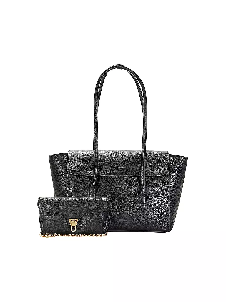COCCINELLE | Ledertasche - Shopper DOBBLE BEAT | schwarz