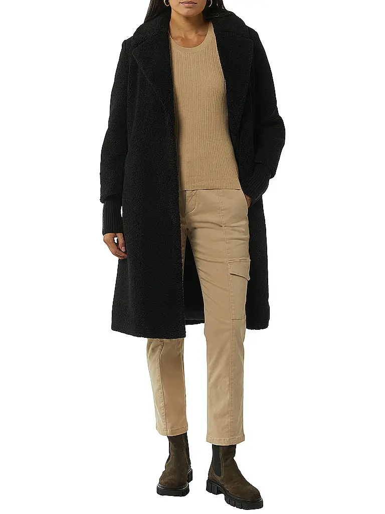 COMMA IDENTITY | Mantel in Felloptik  | Schwarz