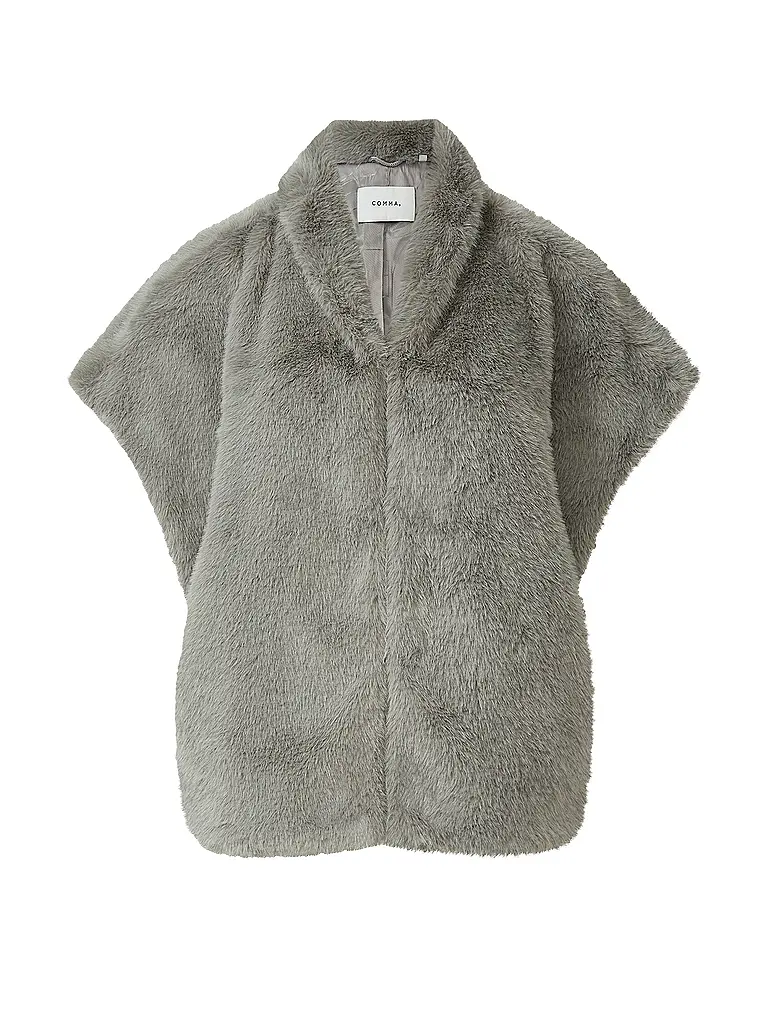 COMMA | Gilet in Felloptik | Grau