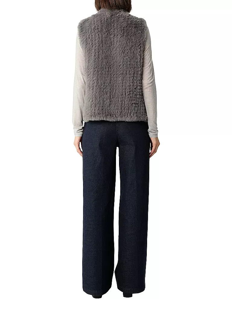 COMMA | Gilet in Felloptik | schwarz