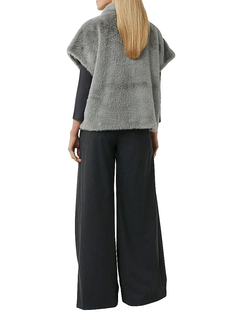 COMMA | Gilet in Felloptik | Grau