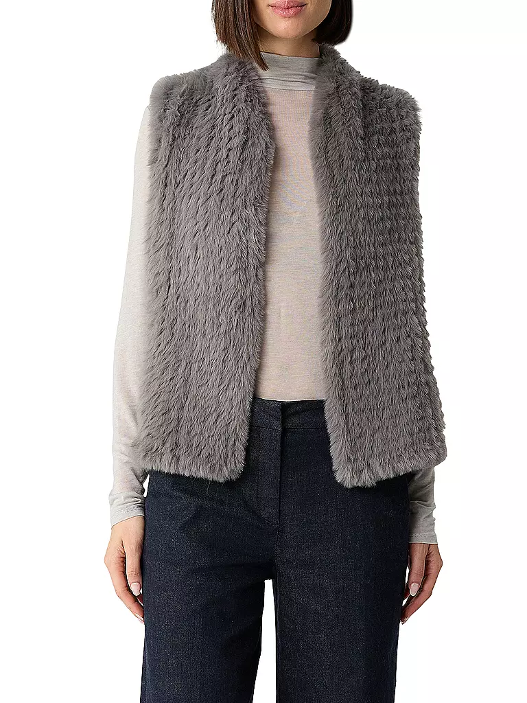 COMMA | Gilet in Felloptik | schwarz