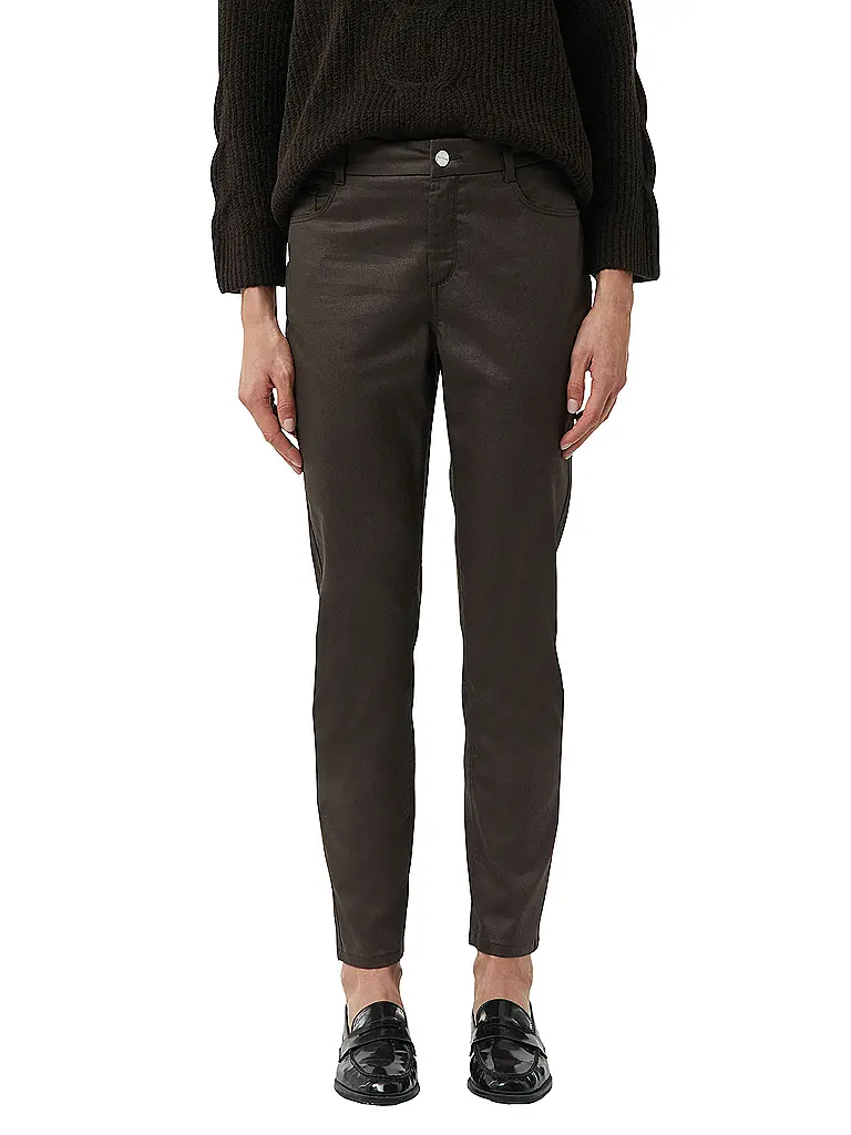 COMMA | Hose in Lederoptik | braun