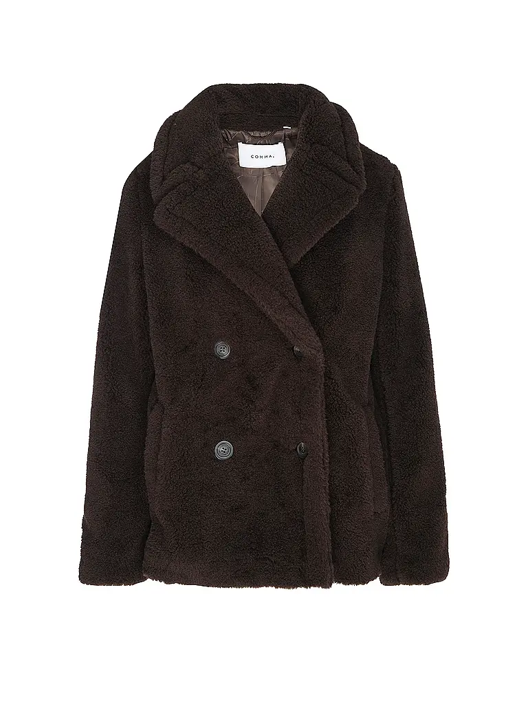 COMMA | Jacke in Felloptik  | Braun