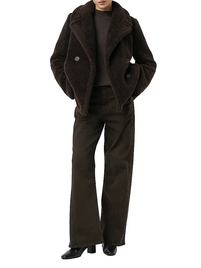 COMMA | Jacke in Felloptik  | Braun