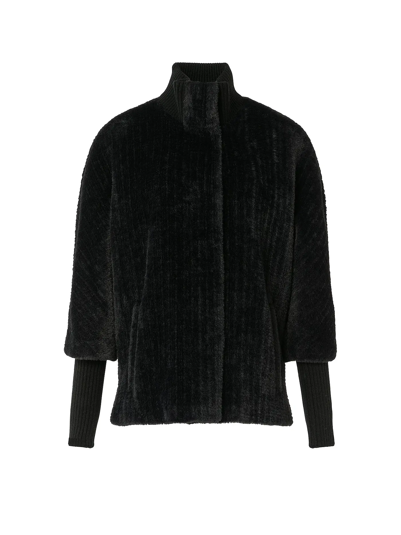 COMMA | Jacke in Felloptik | schwarz