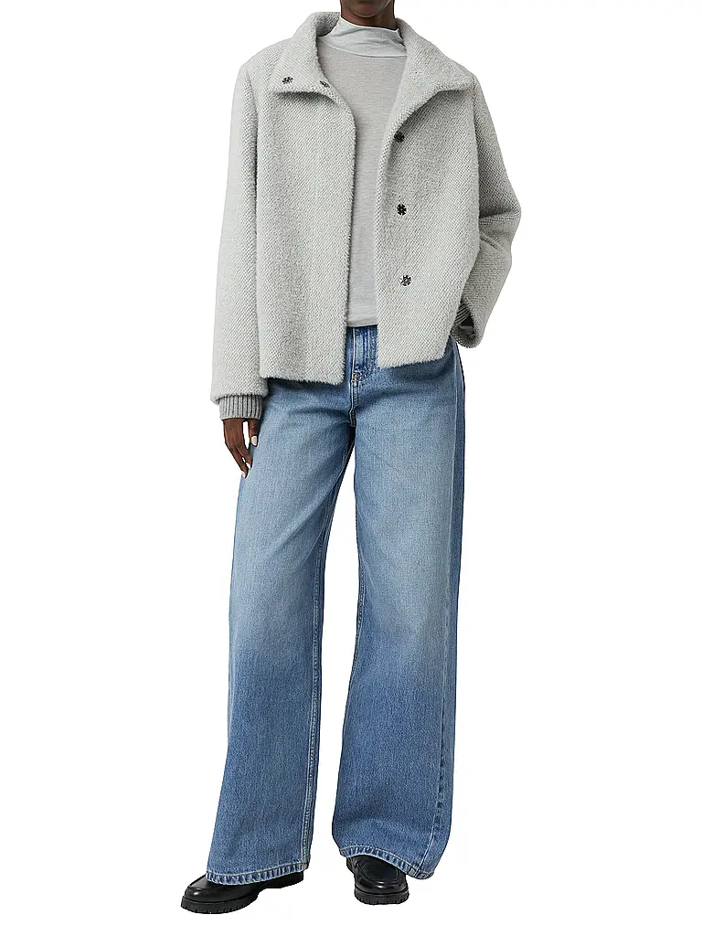 COMMA | Jacke in Felloptik | Hellgrau