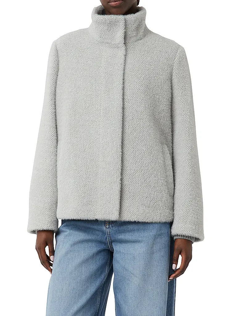 COMMA | Jacke in Felloptik | Hellgrau