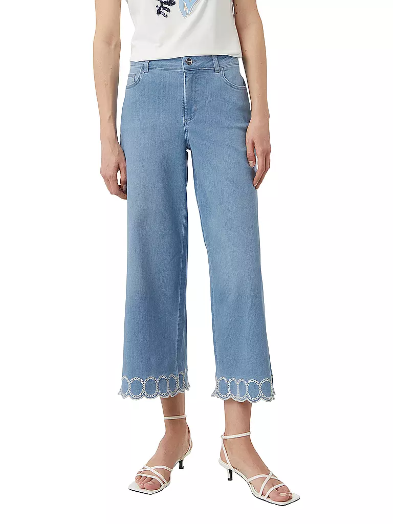COMMA | Jeans Wide Leg 7/8 | blau