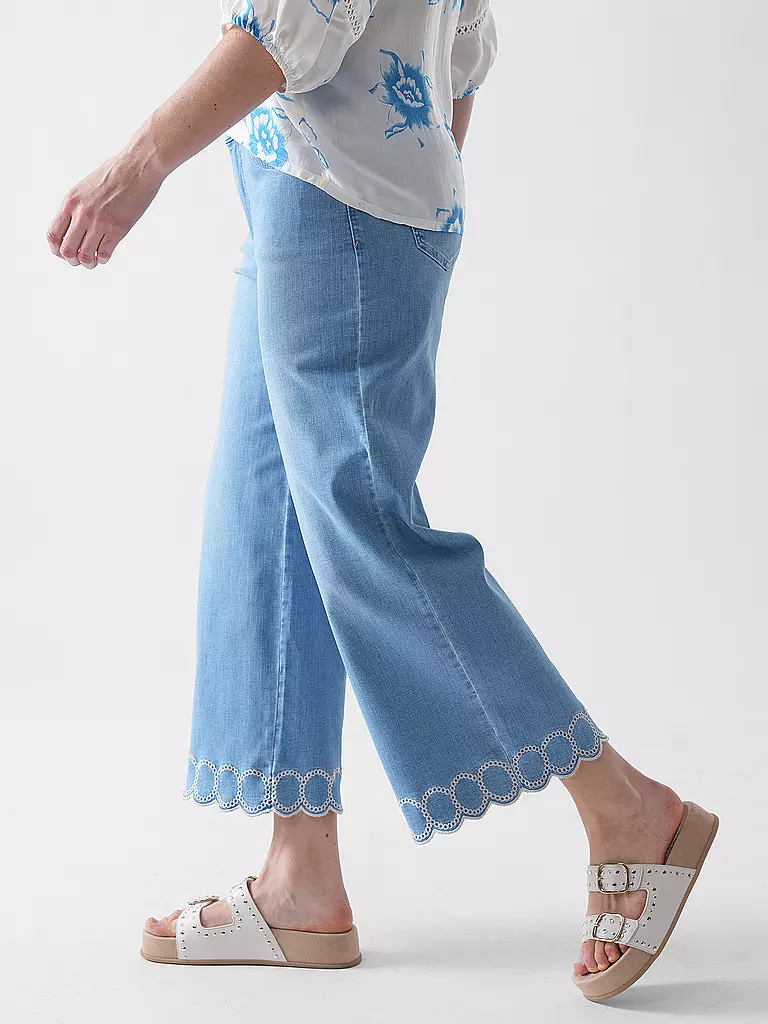 COMMA | Jeans Wide Leg 7/8 | blau