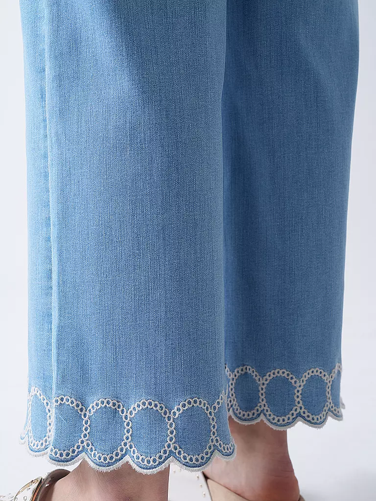 COMMA | Jeans Wide Leg 7/8 | blau