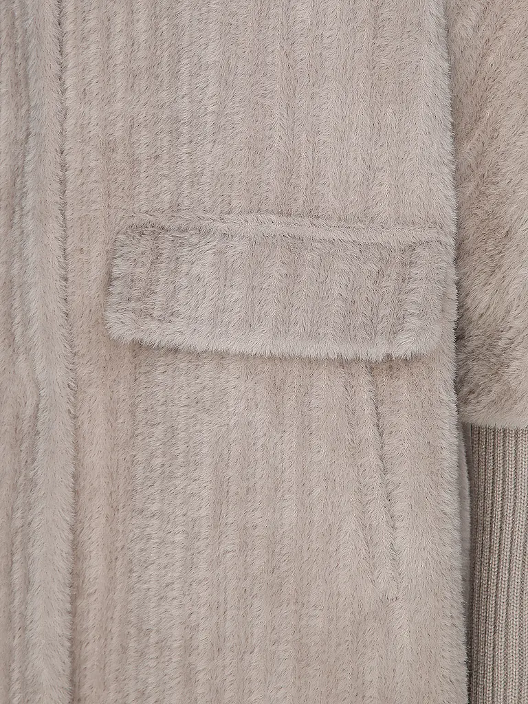 COMMA | Mantel in Felloptik | Beige