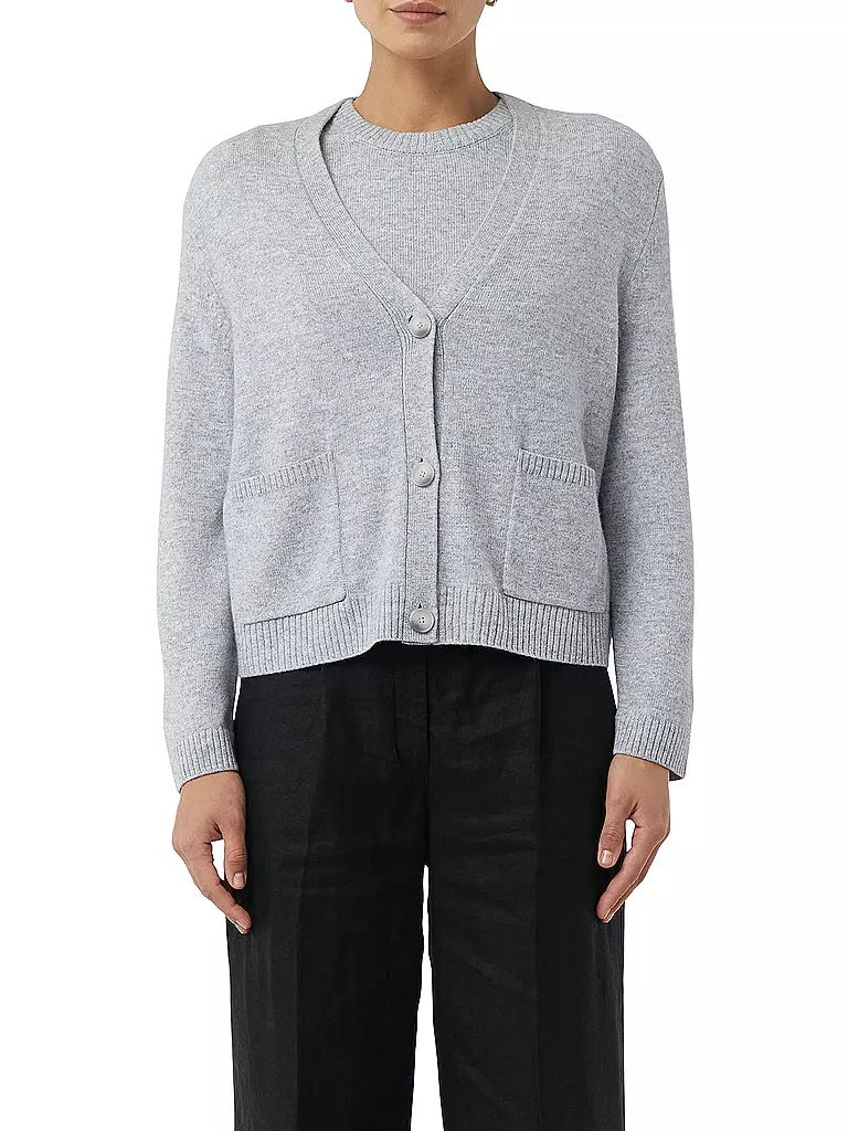 COMMA | Stickjacke | grau