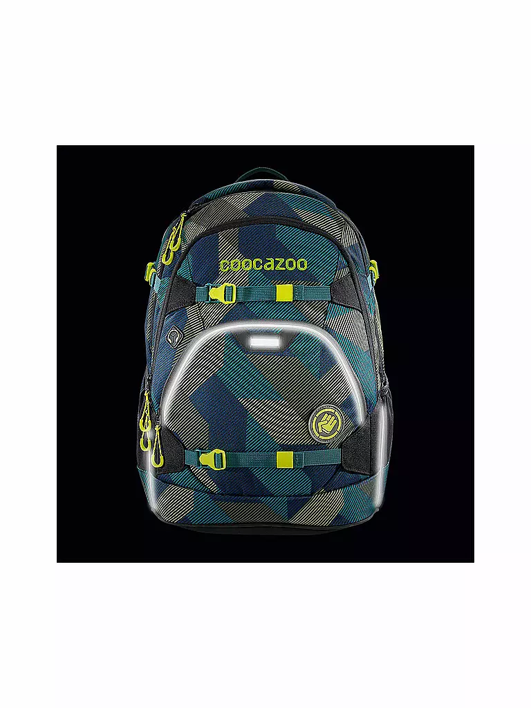 COOCAZOO | Schul-Rucksack "ScaleRale - Polygon Bricks Grey" | grau