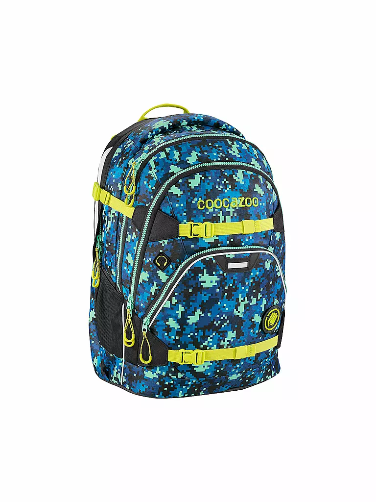 COOCAZOO | Schulrucksack "Scale Rale - Glow Pro Pixel Night" | blau