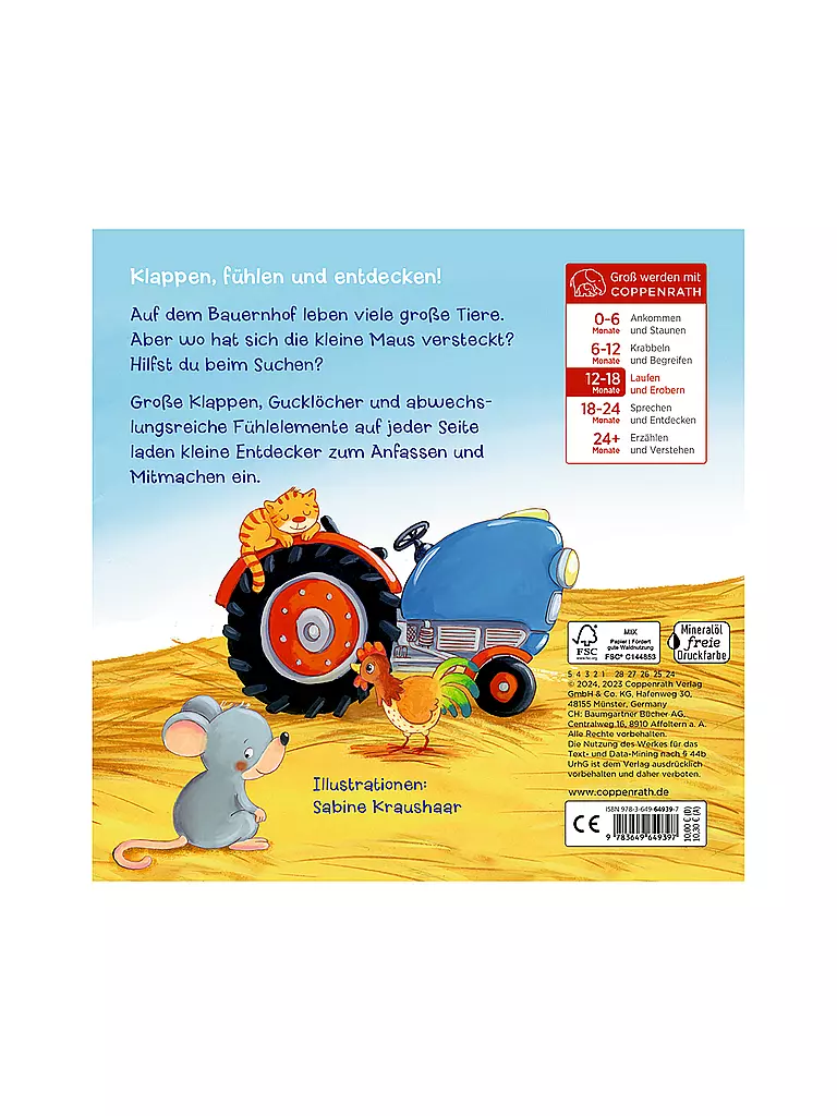 COPPENRATH VERLAG | Mein erstes Guckloch-Fühlbuch: Kleine Maus, wo bist du? | keine Farbe