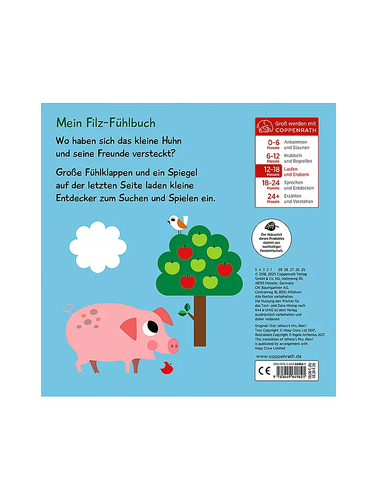 COPPENRATH VERLAG | Produktbild Mein Filz-Fühlbuch: Kuckuck, kleines Huhn! | keine Farbe