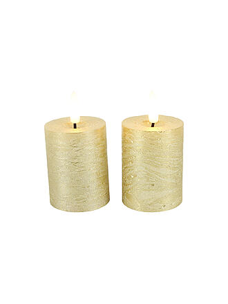 COUNTRYFIELD | Led Kerzen 2er Set LYON 5x9cm Gold