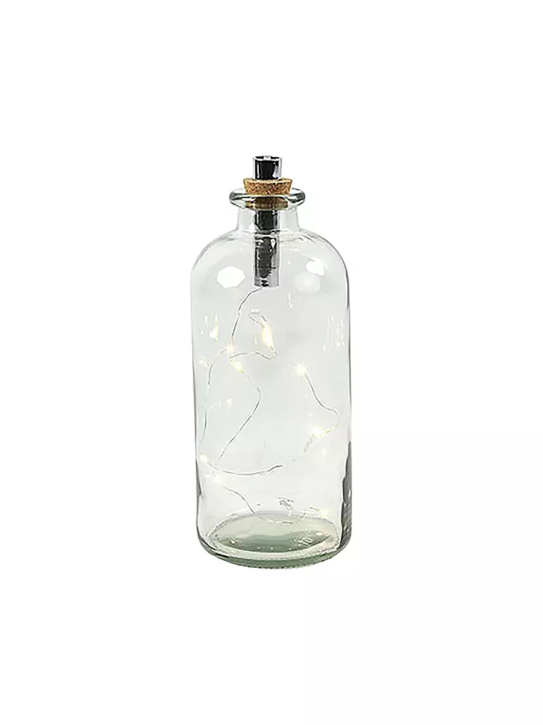 COUNTRYFIELD | Lampe Flasche LED Oleg 28,5cm | transparent