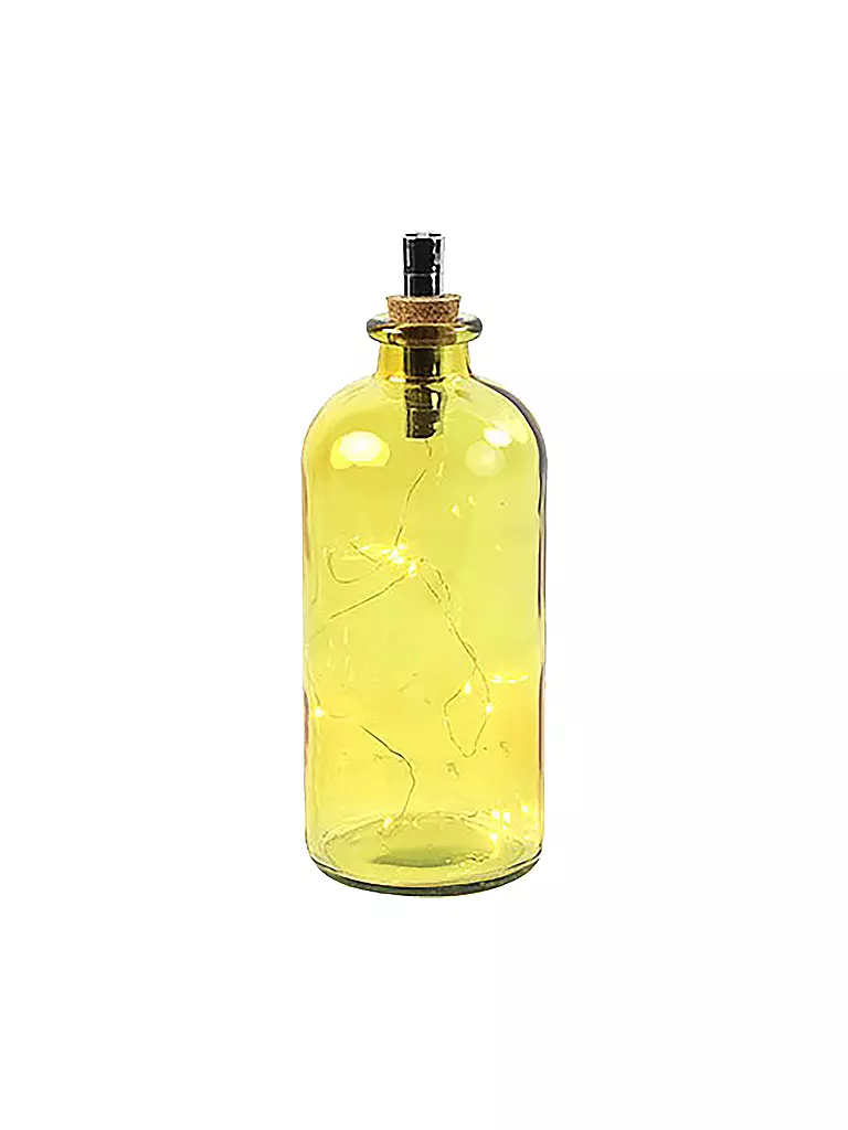 COUNTRYFIELD | Lampe Flasche LED Oleg 28,5cm | gelb