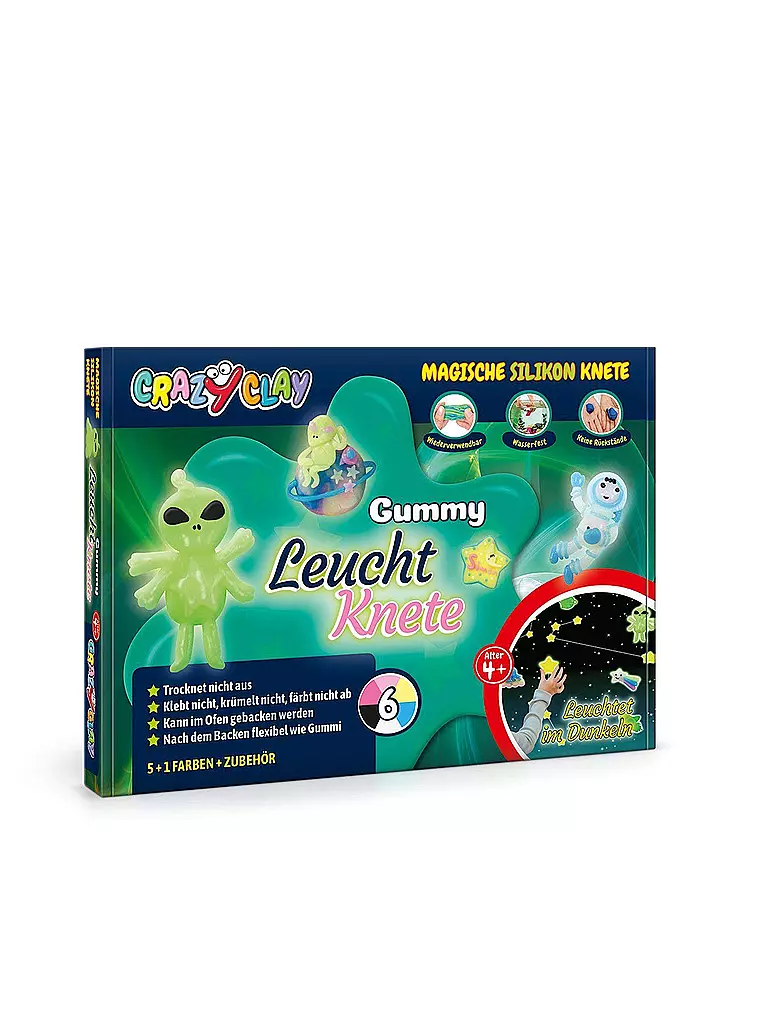 CRAZYCLAY | Backknete - Gummy Leucht-Set | transparent