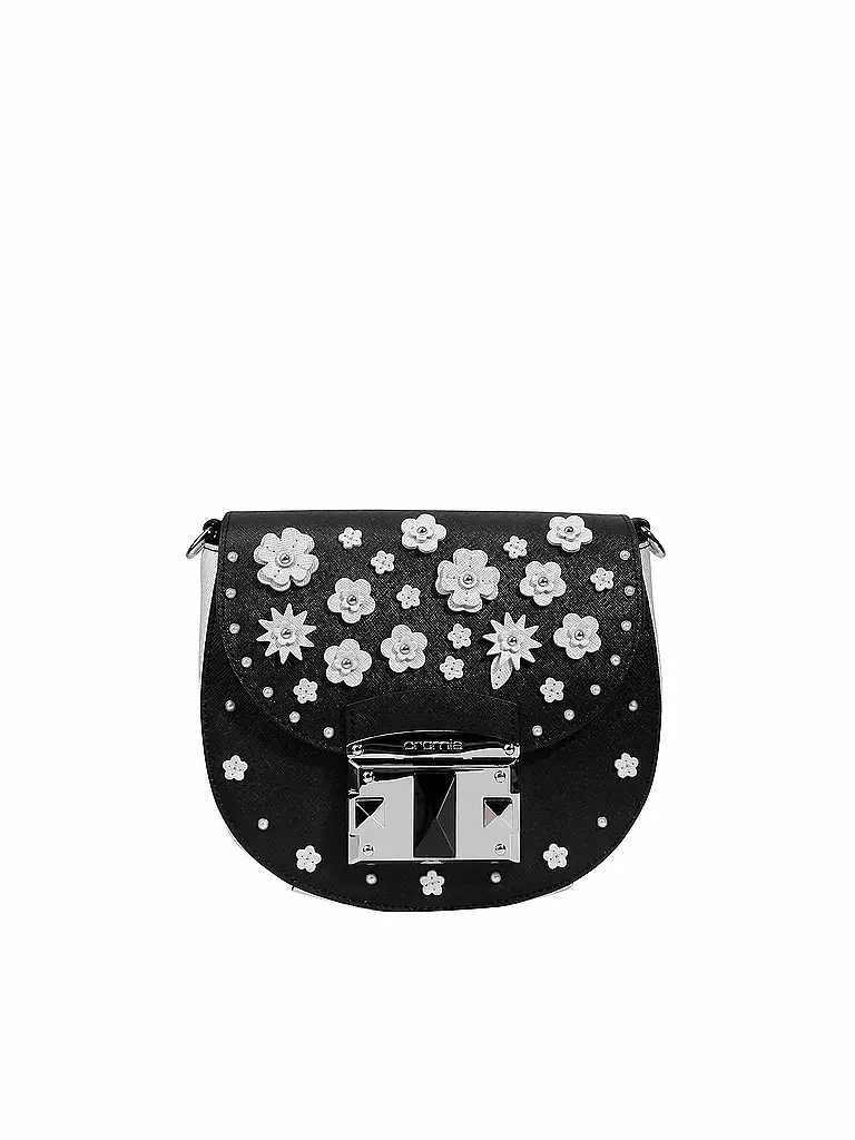 CROMIA | Ledertasche "Flower" | schwarz