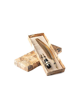 DALLAITI | Schreibset mit großem goldenen Federstift Gold