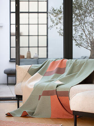 DAVID FUSSENEGGER | Wohndecke - Plaid LUCA Squares 140x200cm Grün 