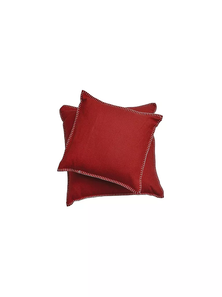 DAVID FUSSENEGGER | Kissenhülle mit Zierstich 50x50cm (Rot) | rot