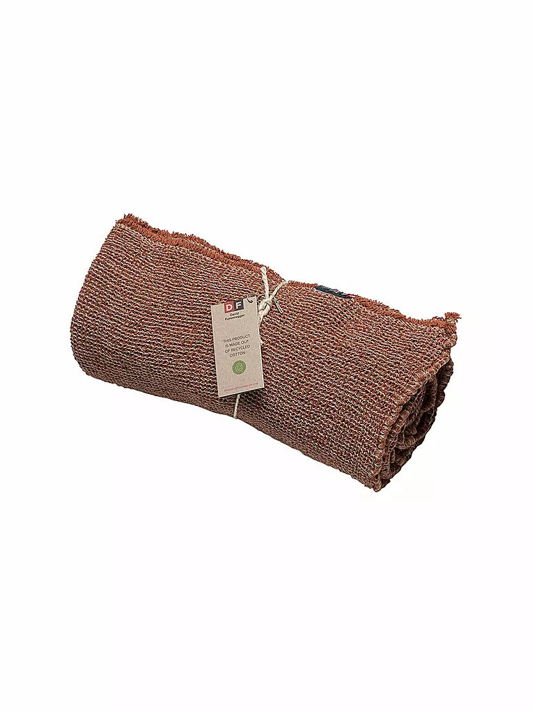 DAVID FUSSENEGGER | Waffeldecke - Plaid Loft Recycling 110x150cm Toffee | rot