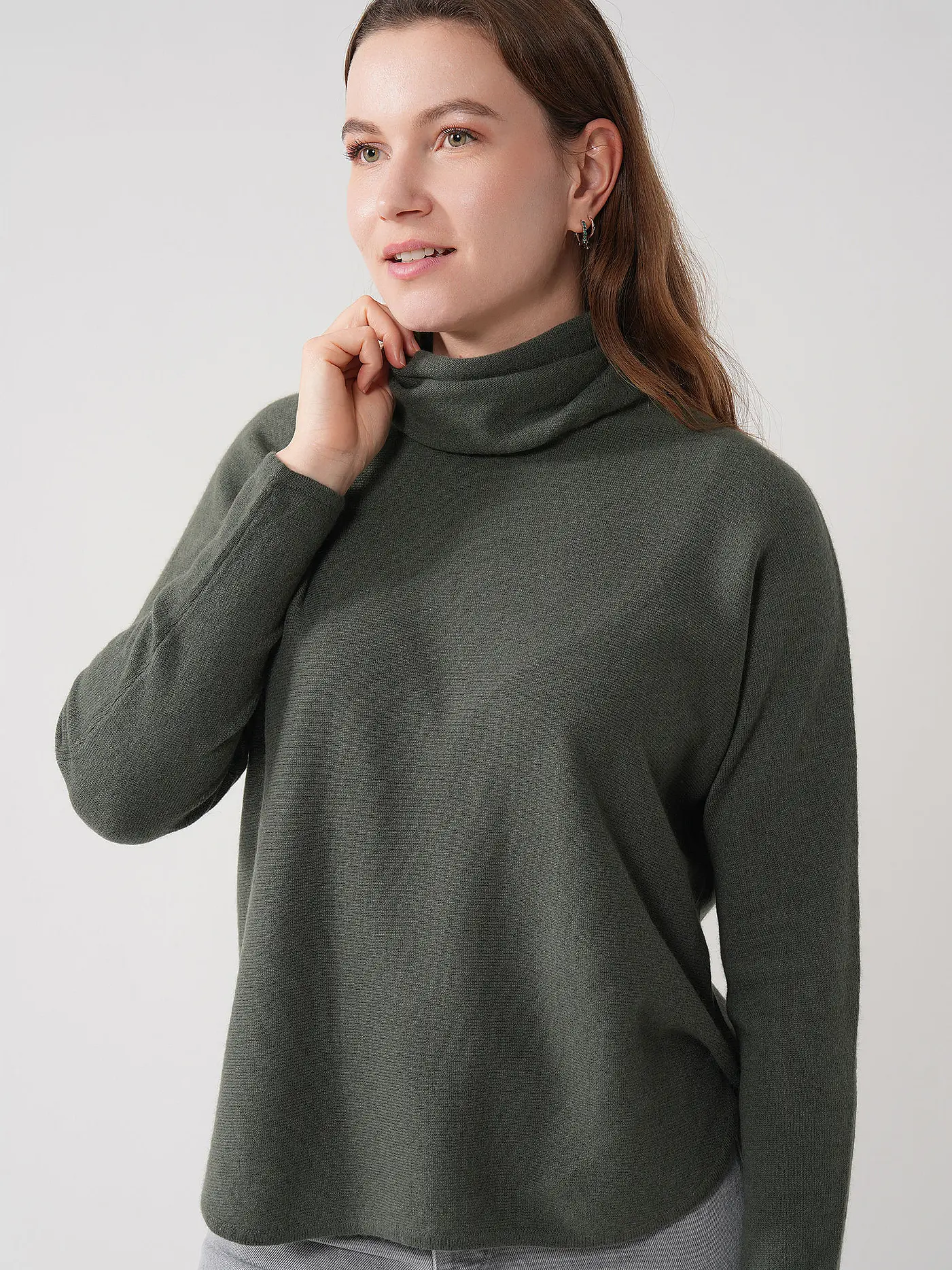 DAVIDA | Kaschmirpullover  | dunkelgrün
