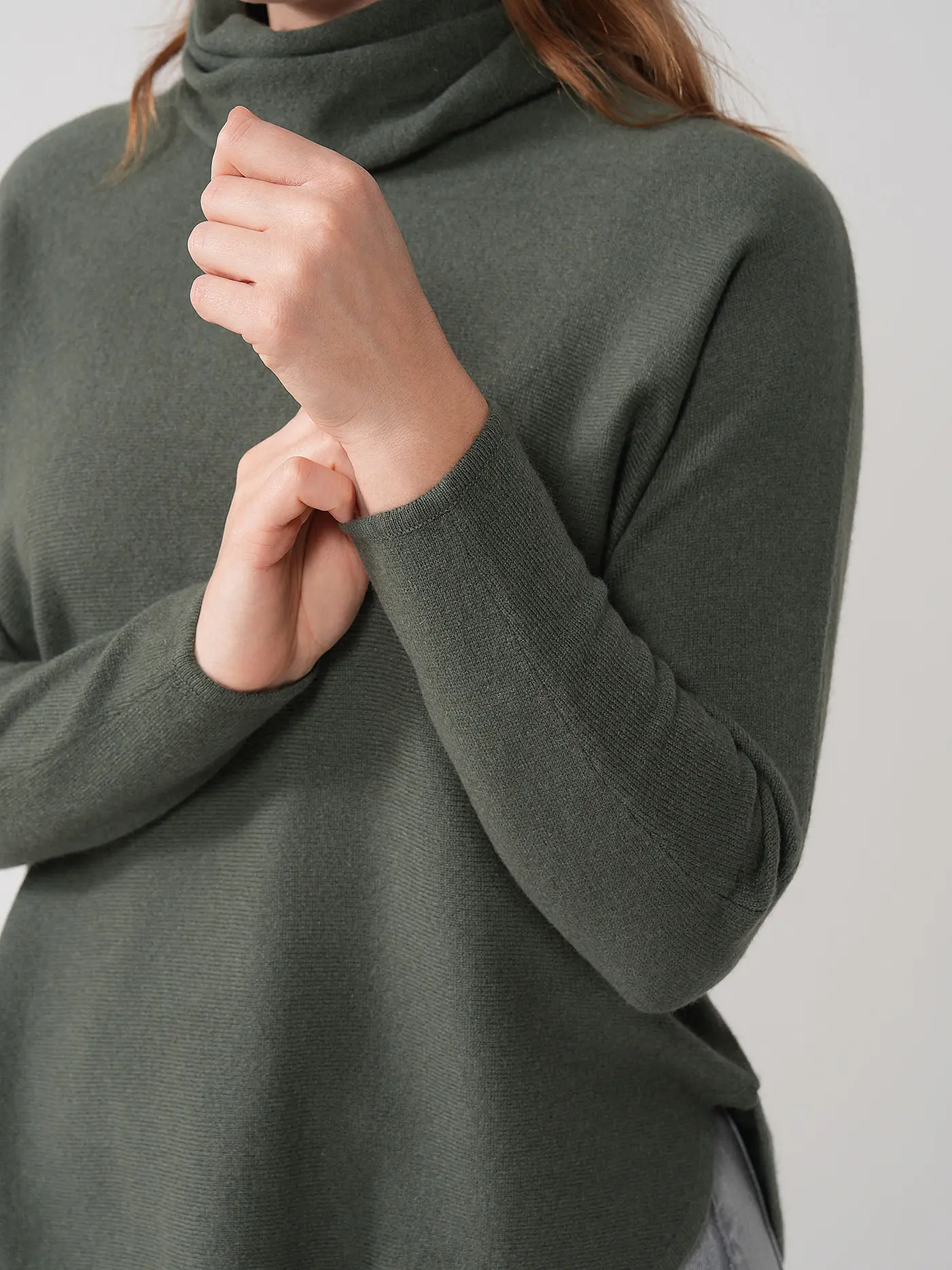 DAVIDA | Kaschmirpullover  | dunkelgrün
