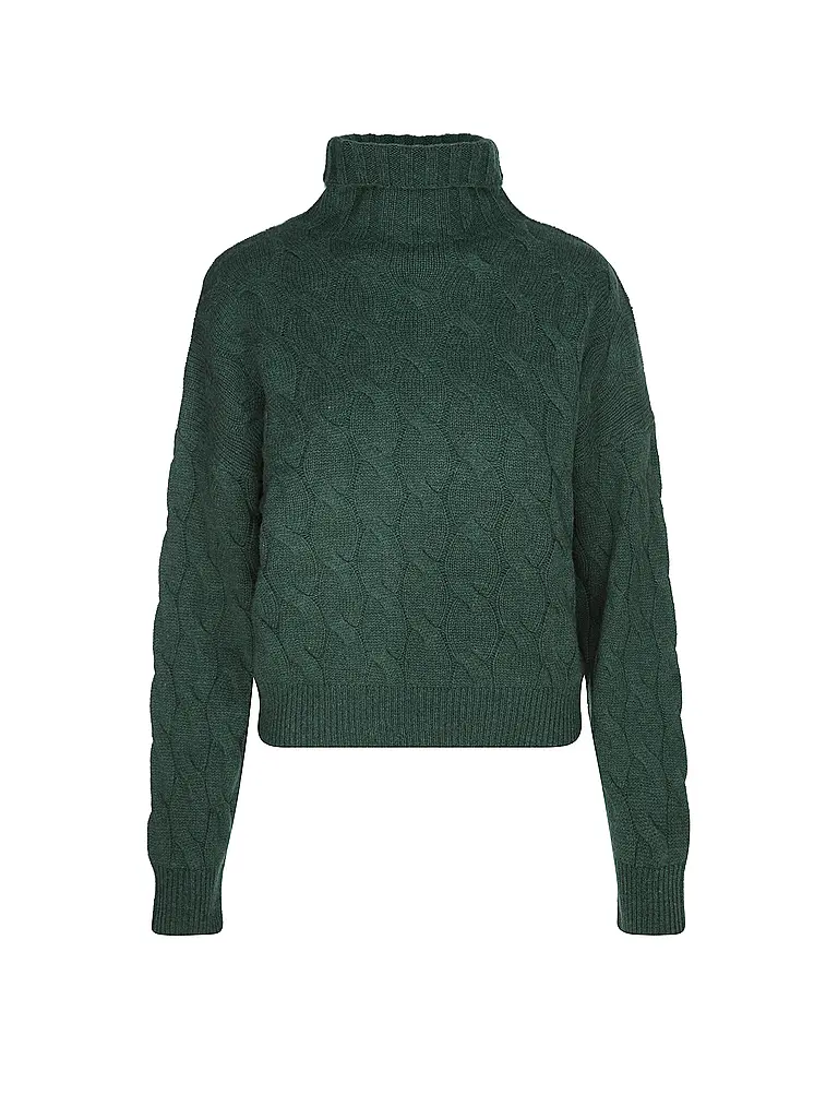 DAVIDA | Kaschmirpullover CHUNKY CABLE | grün
