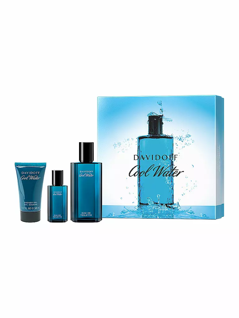 DAVIDOFF | Geschenkset - Cool Water Man Eau de Toilette Spray 75ml/50ml/15ml | transparent
