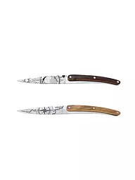 DEEJO | Brotzeitmesser 2-teilig OLIVENH.+KOR | silber