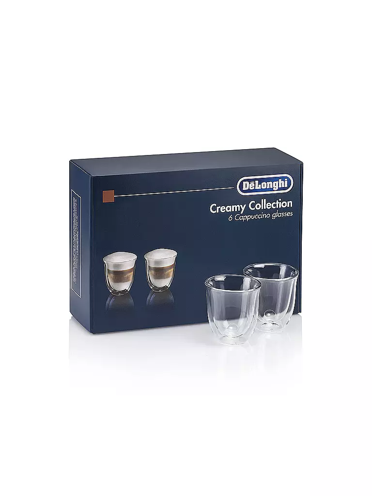 DELONGHI | Cappuccino-Thermogläserset Geschenkbox 6er DLSC301 | transparent